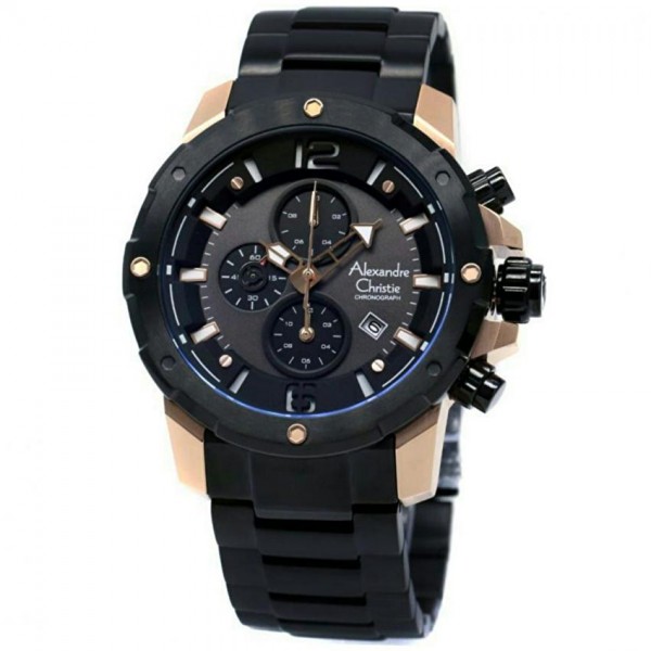 Alexandre Christie AC 6410 Rosegold Black Chain MCBBRBA